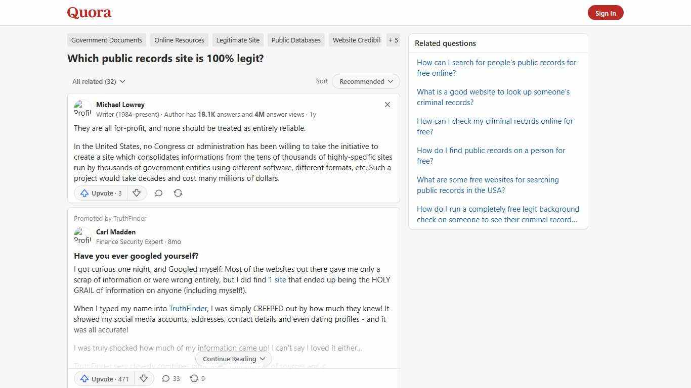 Which public records site is 100% legit? - Quora